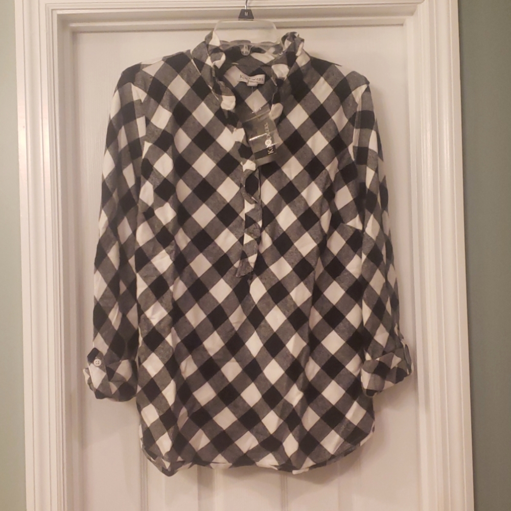 Kim Rogers Flannel Plaid Top